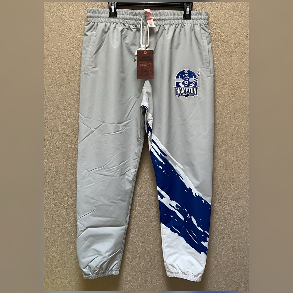 Mitchell & Ness Hampton University Pirates Logo Warm Up Pants Men’s Size Large